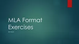 MLA Format Exercises Review