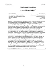 Cockpit Cognition  Distributed Cognition in an Airline