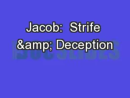 Jacob:  Strife & Deception