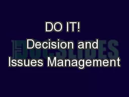 DO IT! Decision and Issues Management
