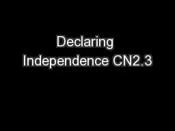Declaring Independence CN2.3