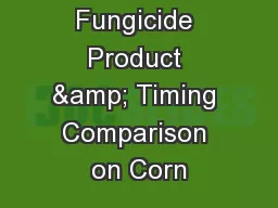 2013 Foliar Fungicide Product & Timing Comparison on Corn