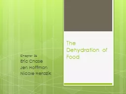 The Dehydration of Food Chapter 26