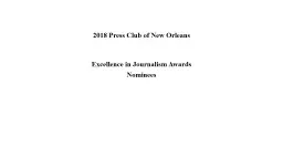 2018 Press Club of New Orleans