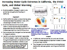 Increasing Water Cycle Extremes in California, the ENSO Cycle, and Global Warming