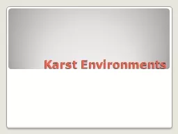 Karst  Environments What is