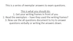 This is a series of exemplar answers to exam questions.