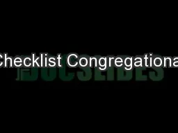 Checklist Congregational