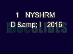 1   NYSHRM D & I   2016