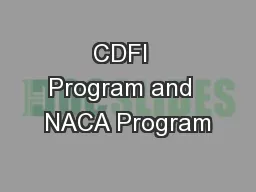 CDFI  Program and  NACA Program