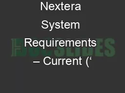 Nextera System Requirements – Current (‘