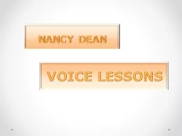VOICE LESSONS NANCY DEAN