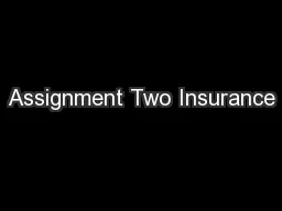 Assignment Two Insurance