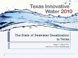 The State of Seawater Desalination in Texas