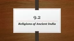 9.2 Religions of Ancient India