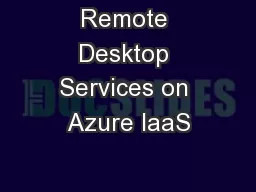 Remote Desktop Services on Azure IaaS