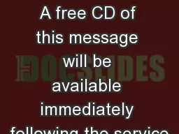 1 Kings 19-20 A free CD of this message will be available immediately following the service