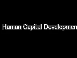 1 Human Capital Development