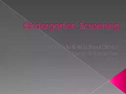 Kindergarten Screening Republic R-III School District