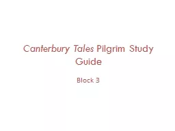 Canterbury   Tales  Pilgrim Study Guide