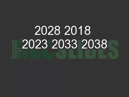 2028 2018 2023 2033 2038
