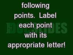 Plot the following points.  Label each point with its appropriate letter!