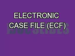 ELECTRONIC CASE FILE (ECF)