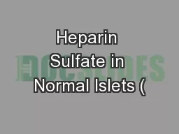 Heparin Sulfate in Normal Islets (