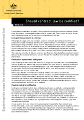 Should contract law be codified Exploring the scope fo