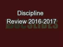Discipline Review 2016-2017