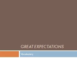 Great Expectations Vocabulary