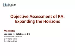 Objective Assessment of RA: