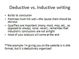 Deductive vs. Inductive writing