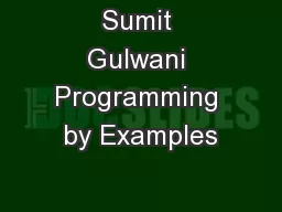 Sumit Gulwani Programming by Examples