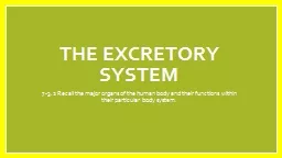 The excretory System What is excretion?