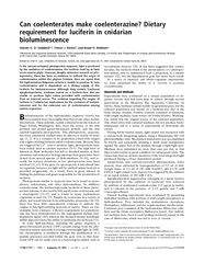 Can coelenterates make coelenterazine Dietary requirem