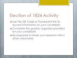 Election of 1824 Activity