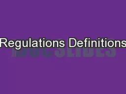 Regulations Definitions