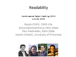 Readability Combinatoria