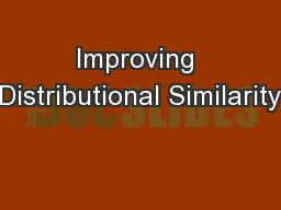 Improving Distributional Similarity