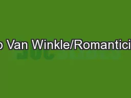 Rip Van Winkle/Romanticism