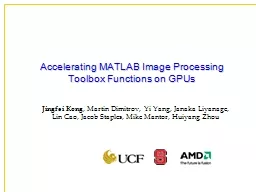 Accelerating MATLAB Image Processing Toolbox Functions on GPUs
