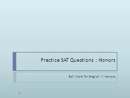Practice SAT Questions : Honors