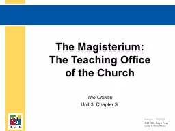 The Magisterium:  The Teaching Office