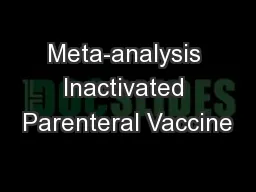 Meta-analysis Inactivated Parenteral Vaccine