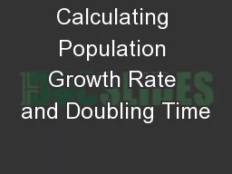 Calculating Population Growth Rate and Doubling Time