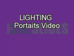 LIGHTING Portaits Video