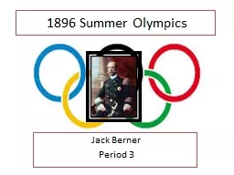 1896 Summer Olympics Jack Berner