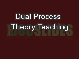 Dual Process Theory Teaching