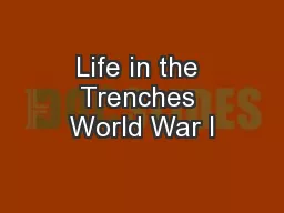 Life in the Trenches World War I